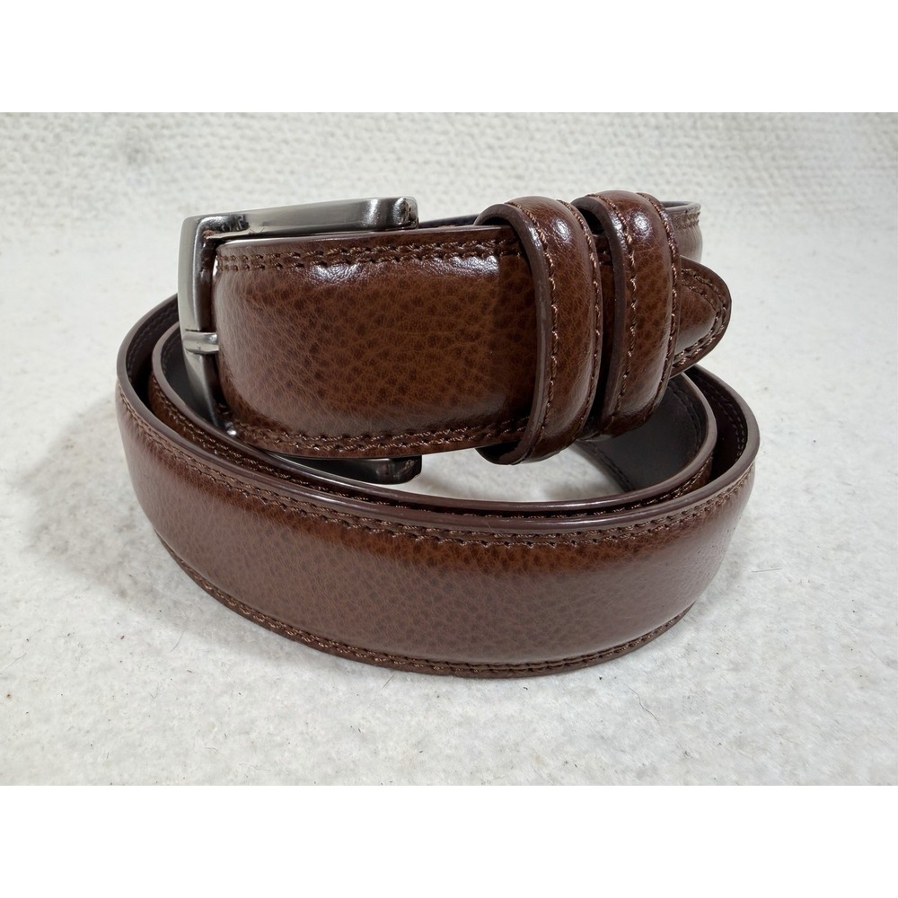 Florsheim Brown Leather Belt Mens 40 Genuine Leather Classic Dress Casual